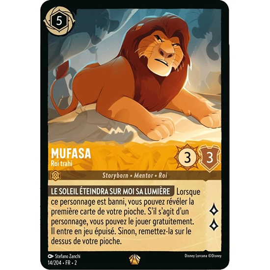 Image de la carte Lorcana : Mufasa 14/204 Roi trahi