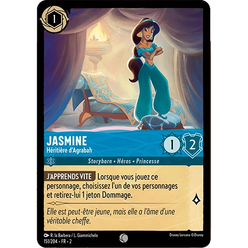 Image de la carte Lorcana : Jasmine 151/204 Héritière d'Agrabah