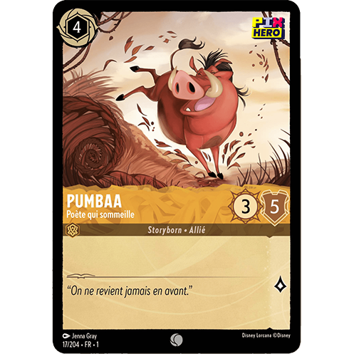 Image de la carte 17/204 Pumbaa - Poète qui sommeille