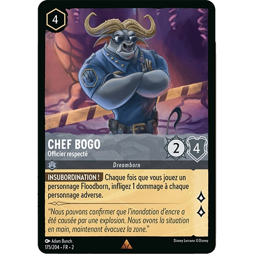 Image de la carte Lorcana : Chef Bogo 175/204 Officier respecté