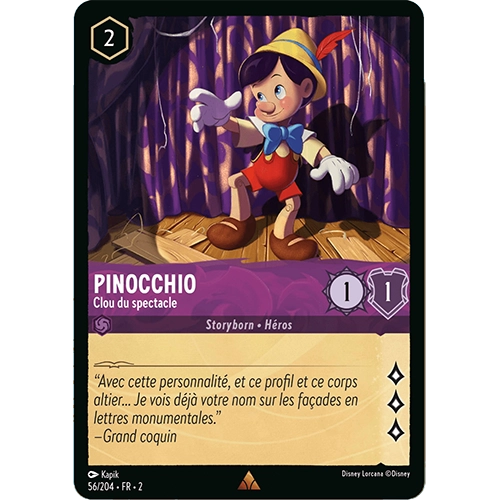 Image de la carte Lorcana : Pinocchio 56/204 Clou du spectacle